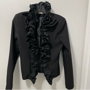 Rinascimento Black Ruffled Blazer